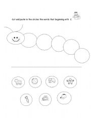 English worksheet: Beginning Sound C