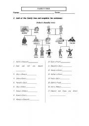 English Worksheet: Family tree