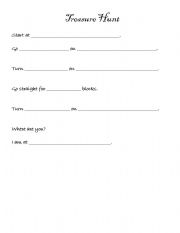 English Worksheet: Treasure Hunt