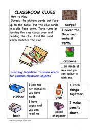 CLASSROOM CLUES