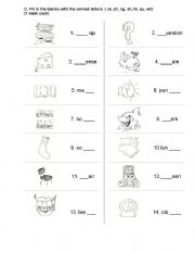 English Worksheet: Phonics Test - Consonant Digraphs