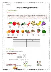 English Worksheet: uncle Hedys farm