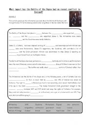 English Worksheet: Battle of Boyne