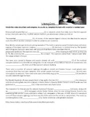 English worksheet: Halloween vampires worksheet