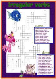 English Worksheet: Irregular verbs crossword