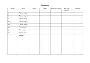 English worksheet: Pronoun Table