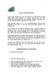 English Worksheet: Face and Personality
