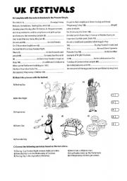 English Worksheet: UK festivals