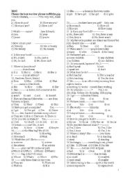 English Worksheet: pre-intermediate revision test 