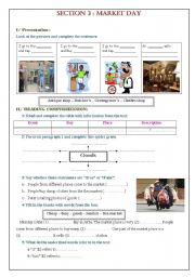 English Worksheet: Market day