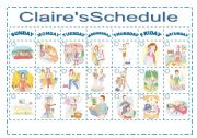English Worksheet: Claires Schedule - Present Simple Practice
