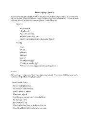 English Worksheet: Encouraging a Speaker