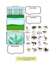 English Worksheet: animal habitats