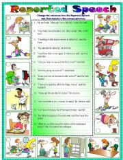 English Worksheet: REPORTED SPEECH