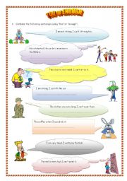 English Worksheet: too/enough