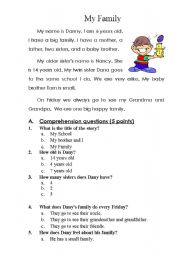 English Worksheet: My Family