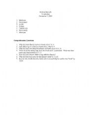 English Worksheet: Hole in My Life