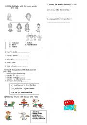 English Worksheet: exam or 6th grade 2011-2012 part 2