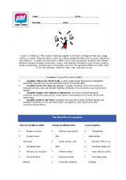 English Worksheet: Laughing Class