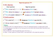 English Worksheet: Reported questions