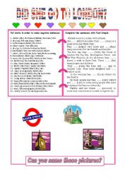 English Worksheet: PAST SIMPLE: DID SHE GO TO LONDON?