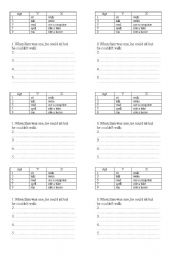 English Worksheet: could couldnt