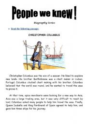 English Worksheet: People We Knew (Christopher Columbus)