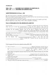 English Worksheet: ED - ING ADJECTIVES
