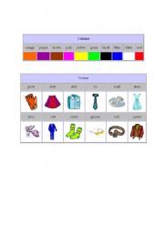 English worksheet: colours and clothes