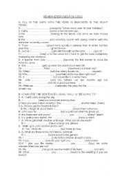 English Worksheet: review grammar exercises for 3eso