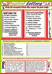 English Worksheet: Capital letters