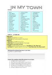English Worksheet: Places in town