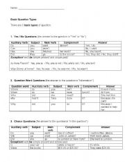 English worksheet: Basic questions