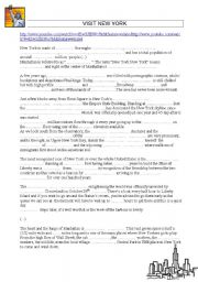 English Worksheet: VISIT NEW YORK