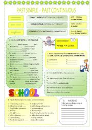 English Worksheet: PAST SIMPLE AND CONTINUOUS