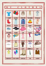 English Worksheet: CLOTHES