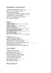 English Worksheet: Song - Armageddon / Aerosmith - Dont want to miss a thing