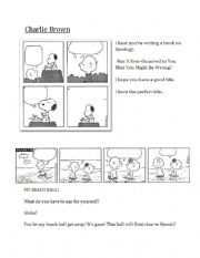 English worksheet: Graphic Text - Comic Strip (Charlie Brown)