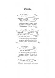 English Worksheet: The reason song 
