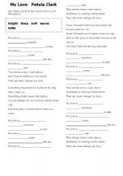 English Worksheet: petula clark - comparatives and surperlatives