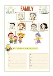 English Worksheet: Family_members