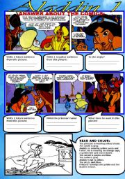 English Worksheet: ALADDIN 1