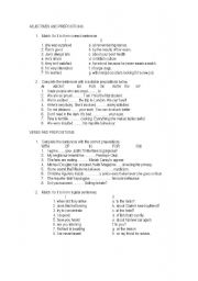 English Worksheet: adjectives and verbs plus prepositions