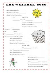 English Worksheet: The Weather Song 