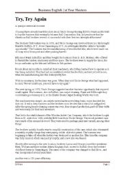 English Worksheet: The debut of Ball brothers