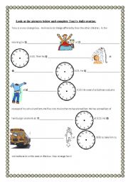 English Worksheet: Tonys Daily Routine