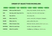 English Worksheet: Order of Adjectives