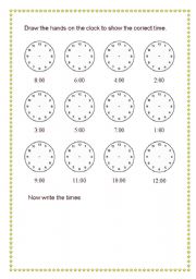 English worksheet: Time