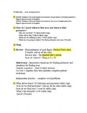 English worksheet: Area and Perimeter