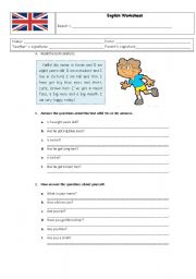 English Worksheet: English worksheet